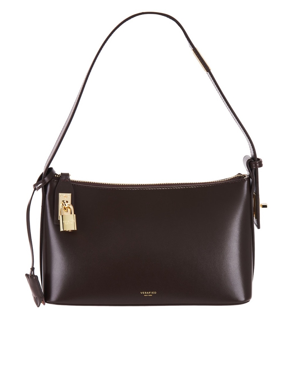 Verafied Hobo Bag in Dark Brown and Gold - Picture 8 of 9
